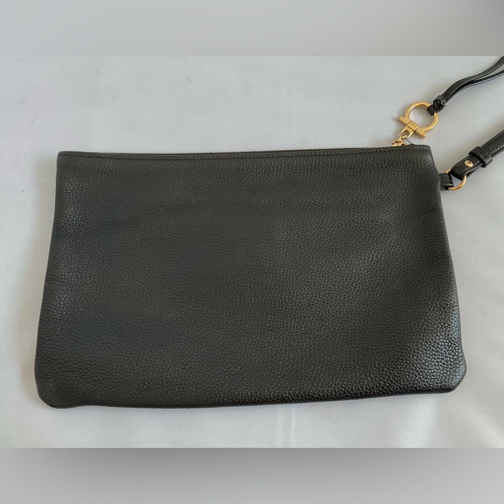 Salvatore Ferragamo Black Leather Clutch - Picture 2 of 5
